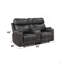 Causeuse inclinable manuelle en microfibre Hirah avec fonction porte-gobelet et port USB intégré