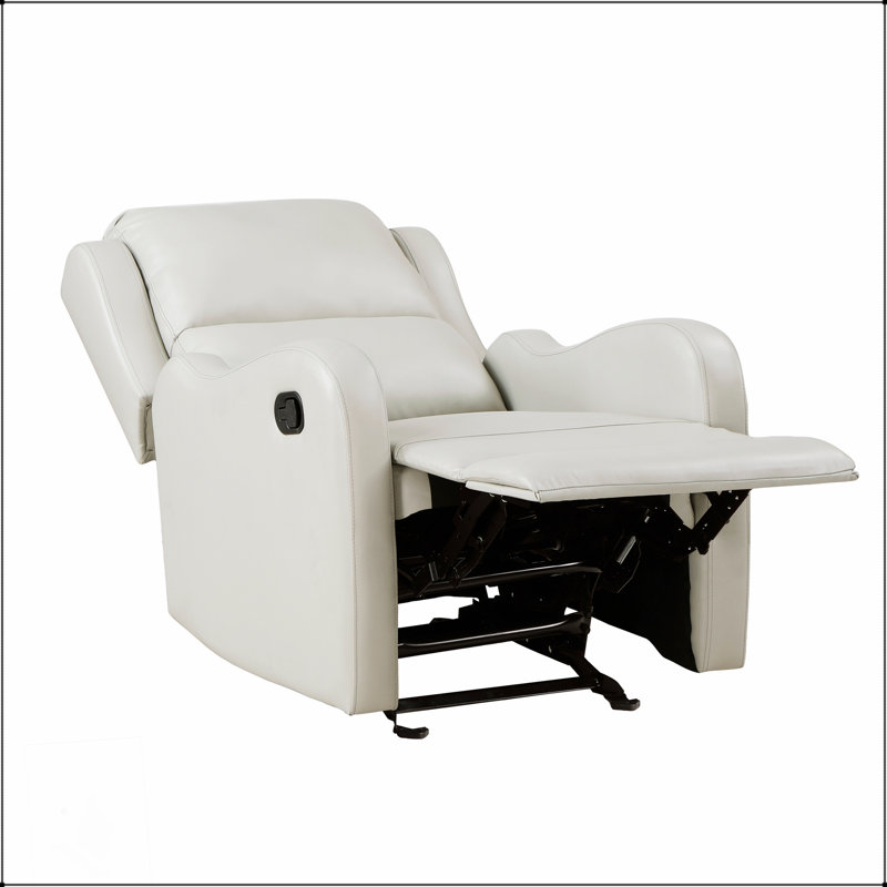 Fauteuil inclinable et oscillant en similicuir pour le salon, assise confortable avec un mouvement doux et un design moderne