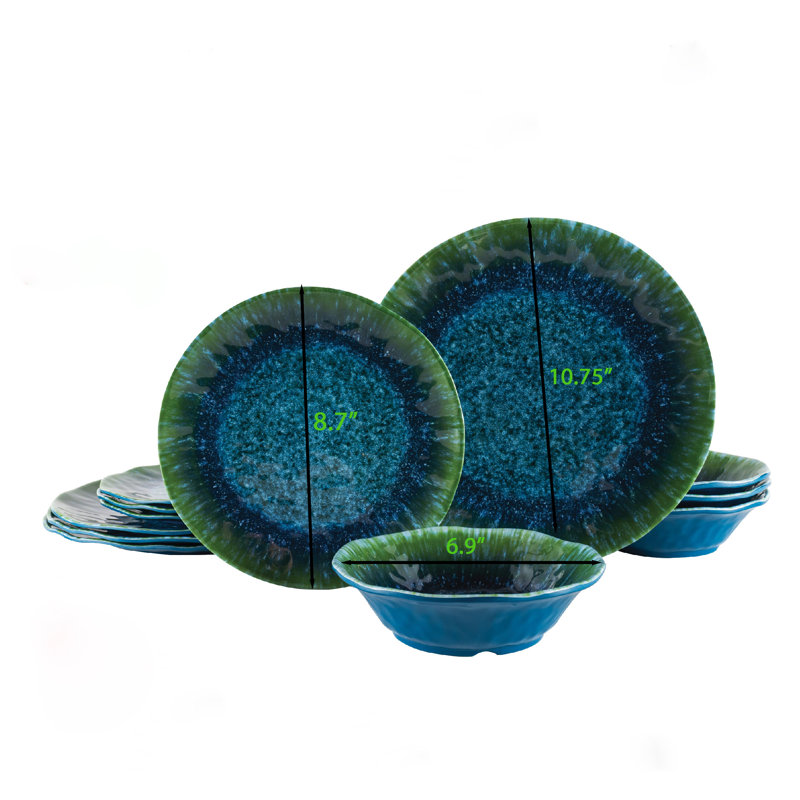 12 Pc Melamine Dinnerware Set