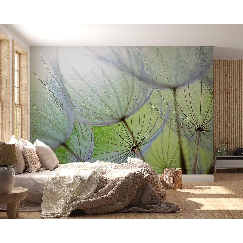 Murale peler et coller Reicherter - Pissenlit au printemps, L 154 po x L 110 po, Peel & Stick