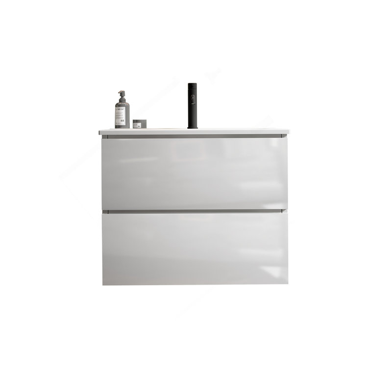 Meuble-lavabo mural 24 po avec lavabo mural, Blanc