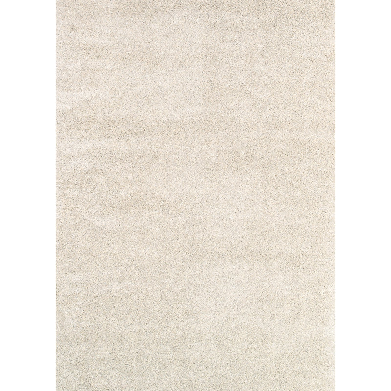 Tapis blanc tissé à la machine Becton, Rectangle 2 pi x 3 pi 11 po