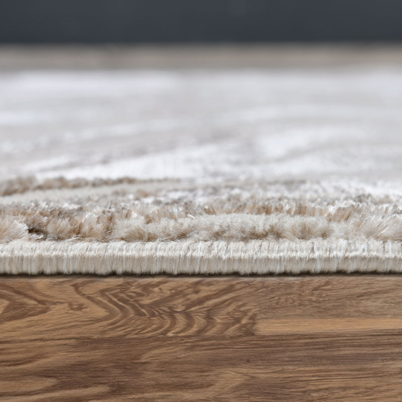 Galaxy Series Abrstract Black/Gray/Ivory/Beige Area Rug, Rectangle 5'3" x 7'3", Beige