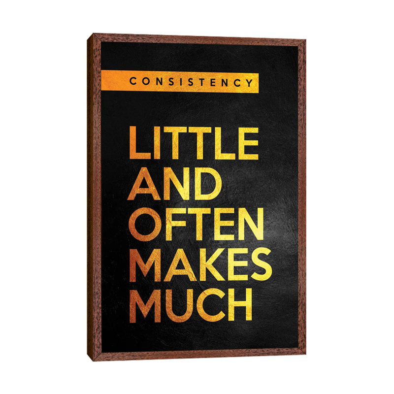 Consistency by Adrian Baldovino - Print on Canvas, 66.04cm H x 45.72cm W x 3.81cm D, Classic Brown Wood Framed
