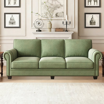 Causeuse-coussin en chenille verte standard