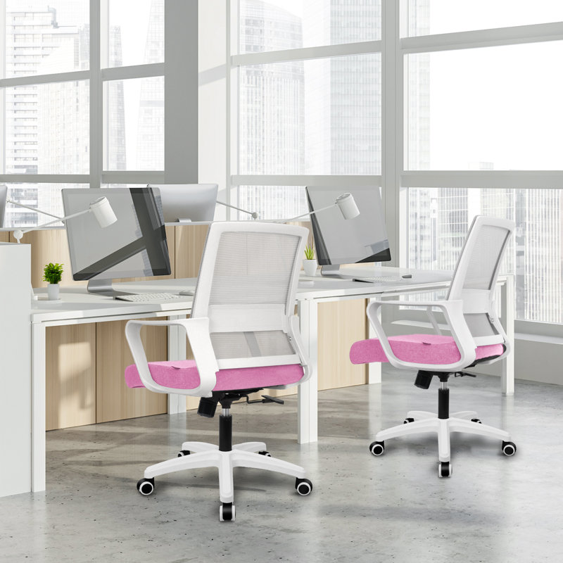 Nikyia  Ergonomic Mesh Office Task Chair with Deep and Wide seat, Pink