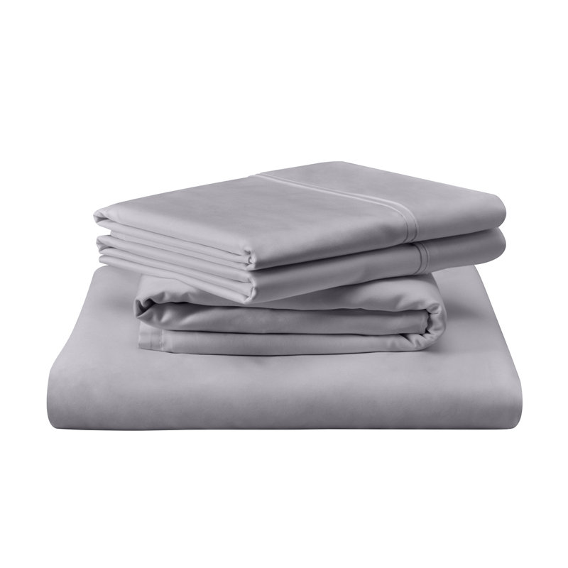 TEMPUR-Luxe Egyptain Cotton Pillowcase Set, Cool Gray, King Pillowcase