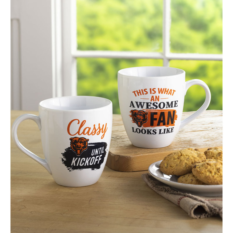 Ensemble de 2 tasses à café NFL, Chicago Bears