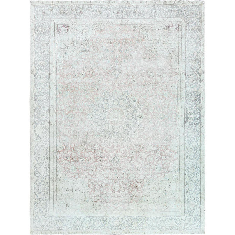 Tapis ivoire noué à la main 9 pi 8 po x 12 pi 10 po Katie-Lea