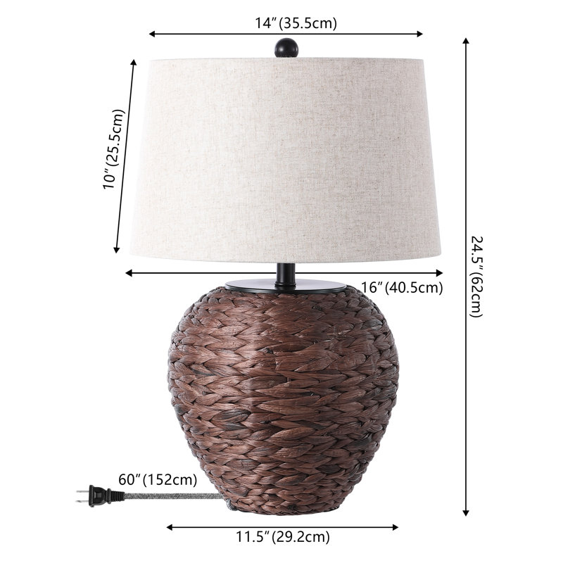 Fortune Table Lamp, Dark Brown, Beige