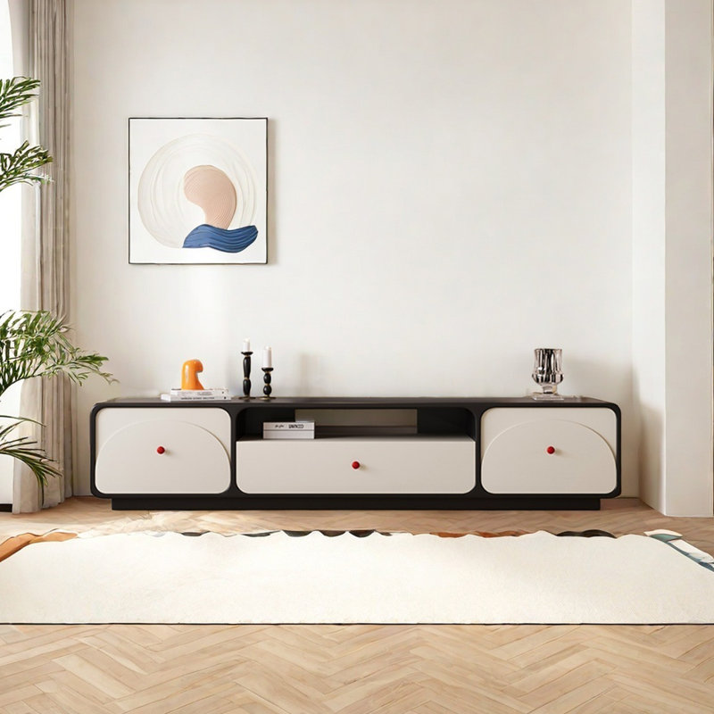 Meuble télé en bois de style rétro, 78.74"