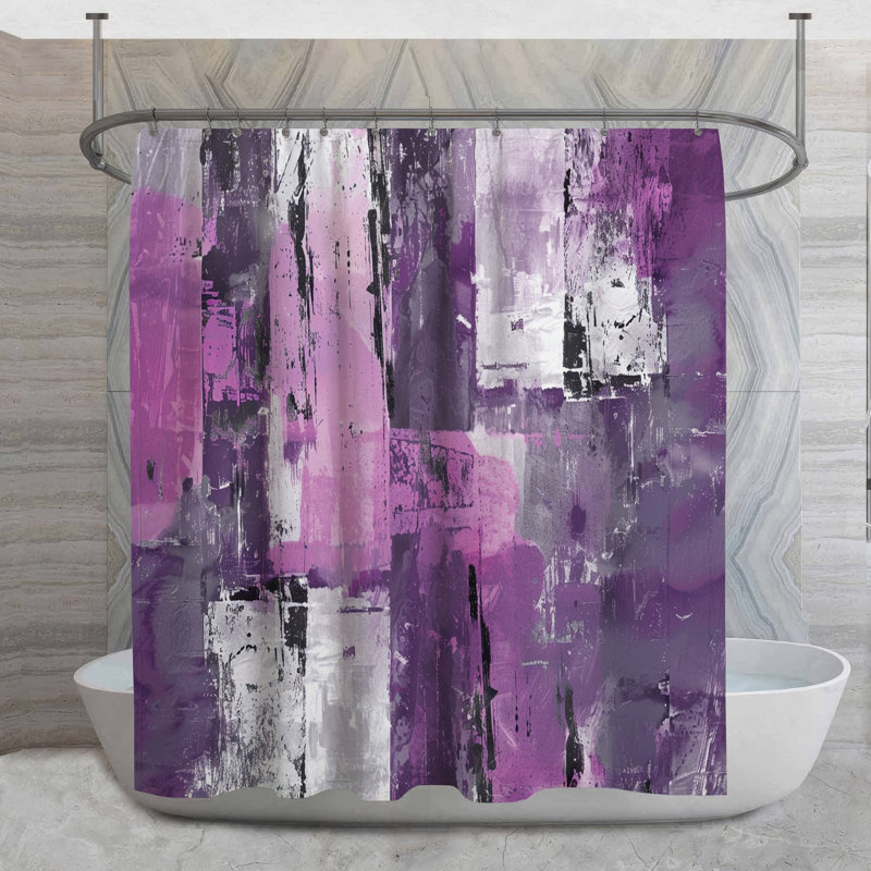 Rideau de douche abstrait - Art Modern Decor, H 73 po x l 70 po