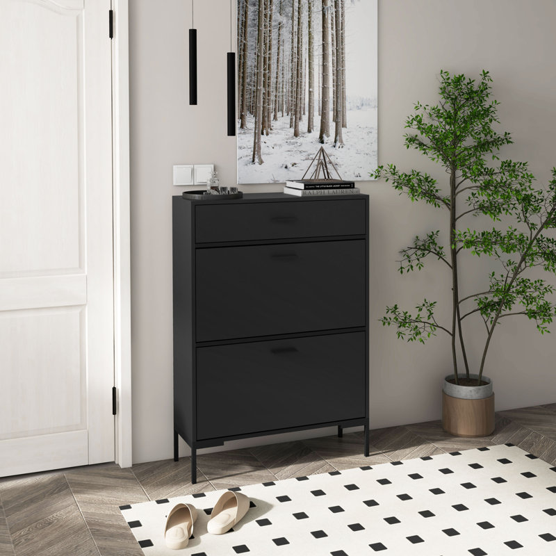 Shoe Storage Cupboard with 2 Flip Doors