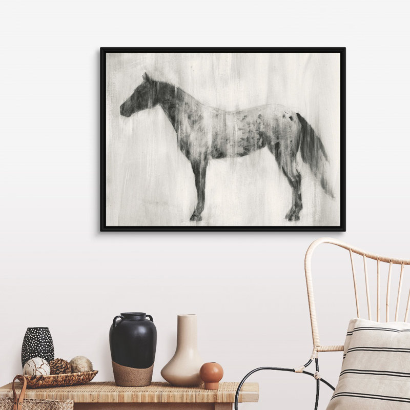 Art mural Appaloosa Study II, H 32 po x l 42 po x P 2 po, Toile avec cadre noir