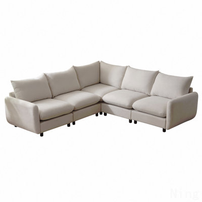 99 In. Oversize 5-Piece L Shaped Modular Free Combination Sectional Sofa Couch For Living Room And Spacious Space