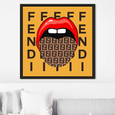 Tip Of My Fendi Tongue (Square) - Graphic Art on Canvas