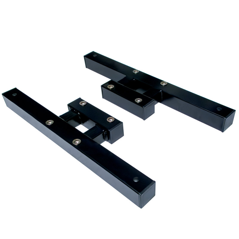 18" Galvanized Steel Post Feet Stands, Black (2 Pack)