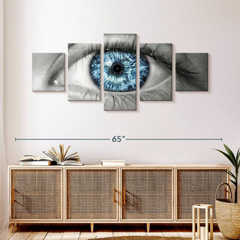 Cyber Blue Eye, 24" H x 55" W