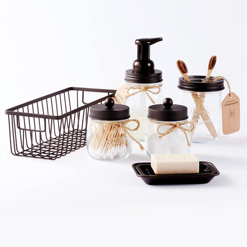 Ensemble de 6 pots de bain Mason, Bronze