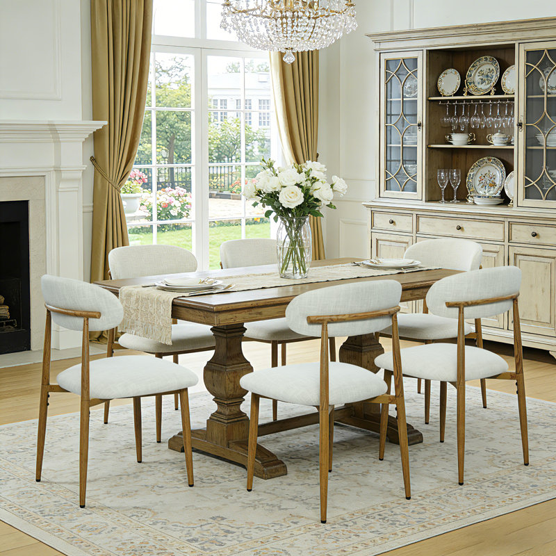 Chaise d'appoint rembourrée, Wood, Beige