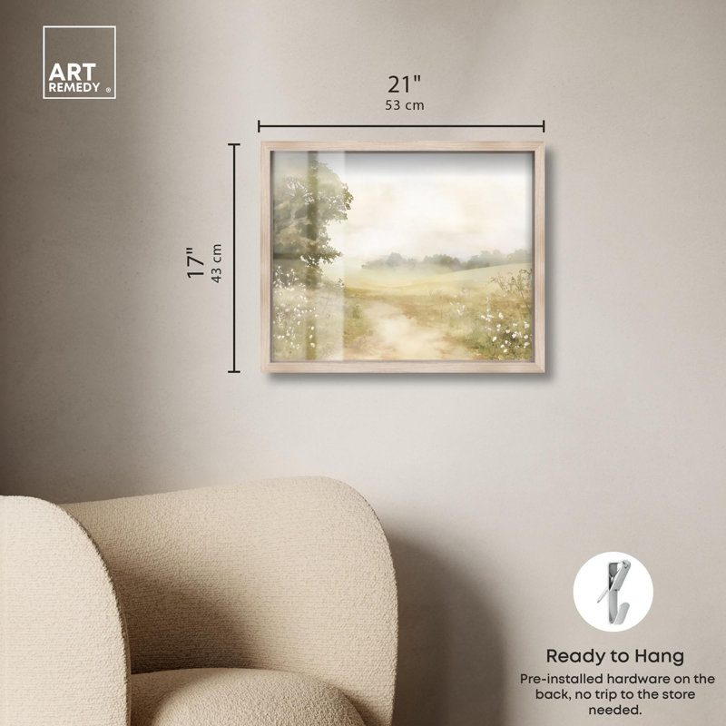 «English Escape Shadowbox Print» par Art Remedy, H 17 po x l 21 po, Crème, crème