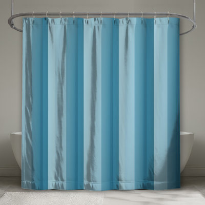 Blue Vertical Stripes Shower Curtains Extra Long