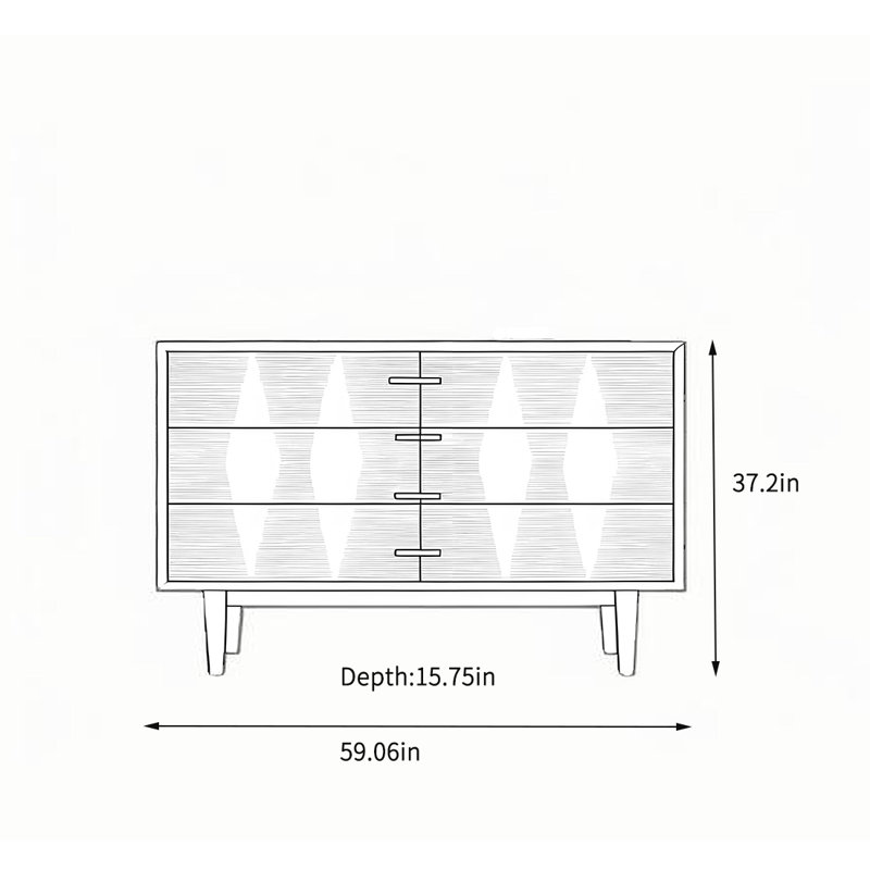Armoire de rangement simple, H 37,2 po x l 59,06 po x P 15,75 po