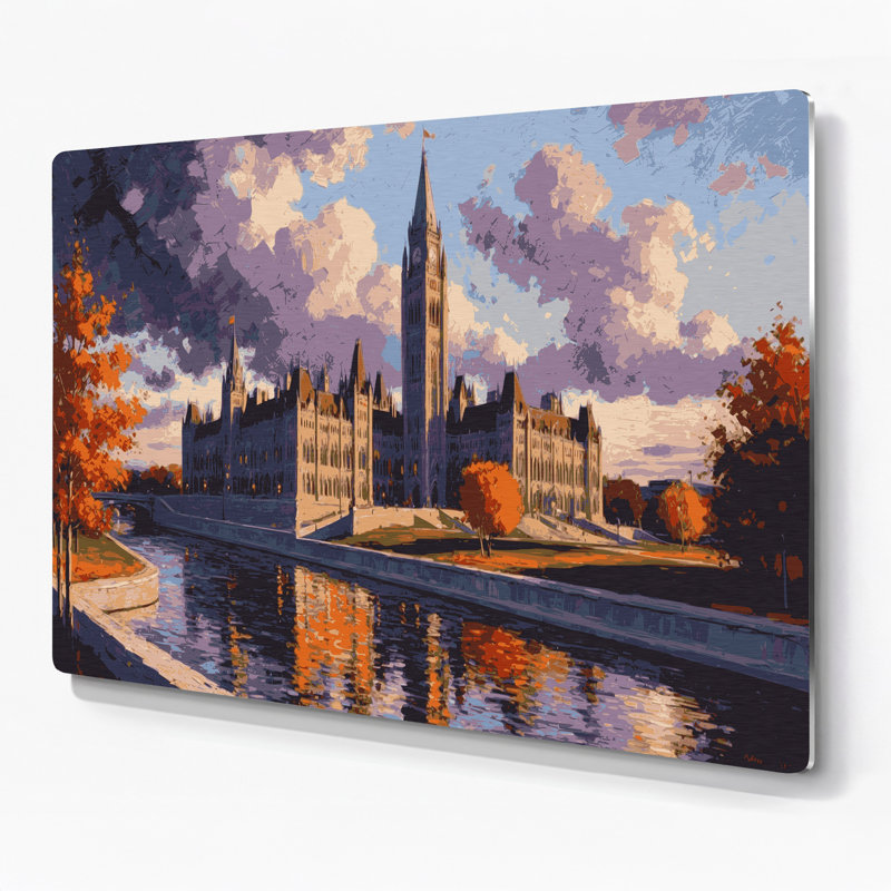 Art mural mauve en villes, Ottawa, Ontario, H 11 po x l 14 po