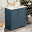 Meuble-lavabo 30 po avec lavabo en céramique, poignées dorées, portes à fermeture douce