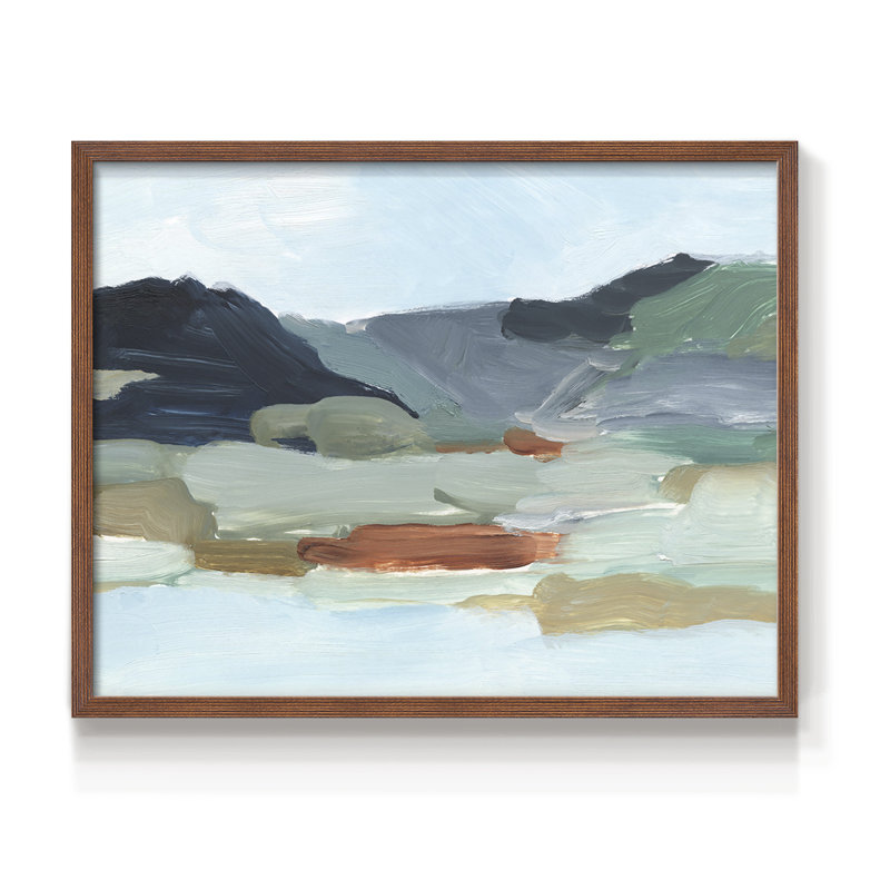 Autumn Mountains II -Framed Print - Restickable, H 8 po x l 10 po, Noyer