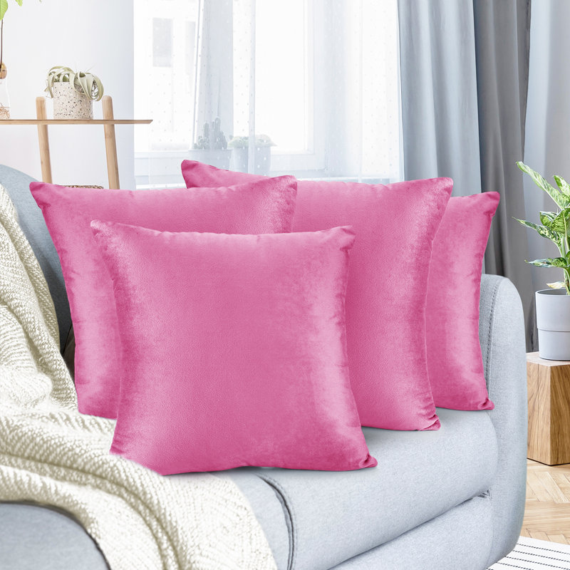 Velvet Reversible Pillow Cover, 20"H x 20"W, Light Pink