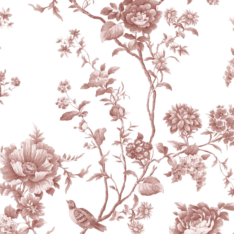 Papier peint floral Martha Stewart, Red