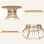 Table de salle à manger d'extérieur durable - plateau rond en bois d'acacia et base en osier, table de patio brun pour 4 à 6-2031132594