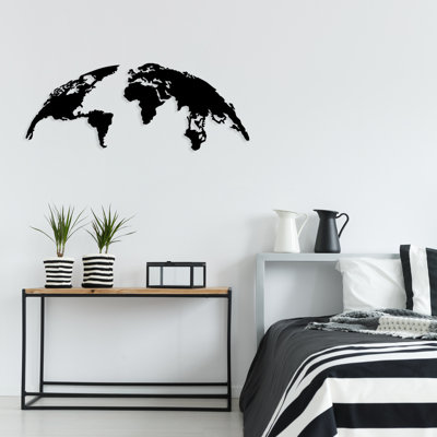 Elegant Black Metal Wall Accessory, 47.2 x 18.5 Inches | 100% Durable Metal, Thickness: 0.05 Inches | Stylish Decorative Piece for Home or Office, Perfect for Modern Interiors and Unique Wall Art