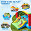 Château gonflable extra large de 4,67 m x 3,66 m pour enfants avec glissade large, panier de basketball, jeu de lancer de cibles et souffleur de 750 W, capacité de 272 kg