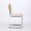 Chaises de salle à manger rembourrées de style Mid-Century avec dossier en rotin de canne et structure en porte-à-faux chromée-129521217