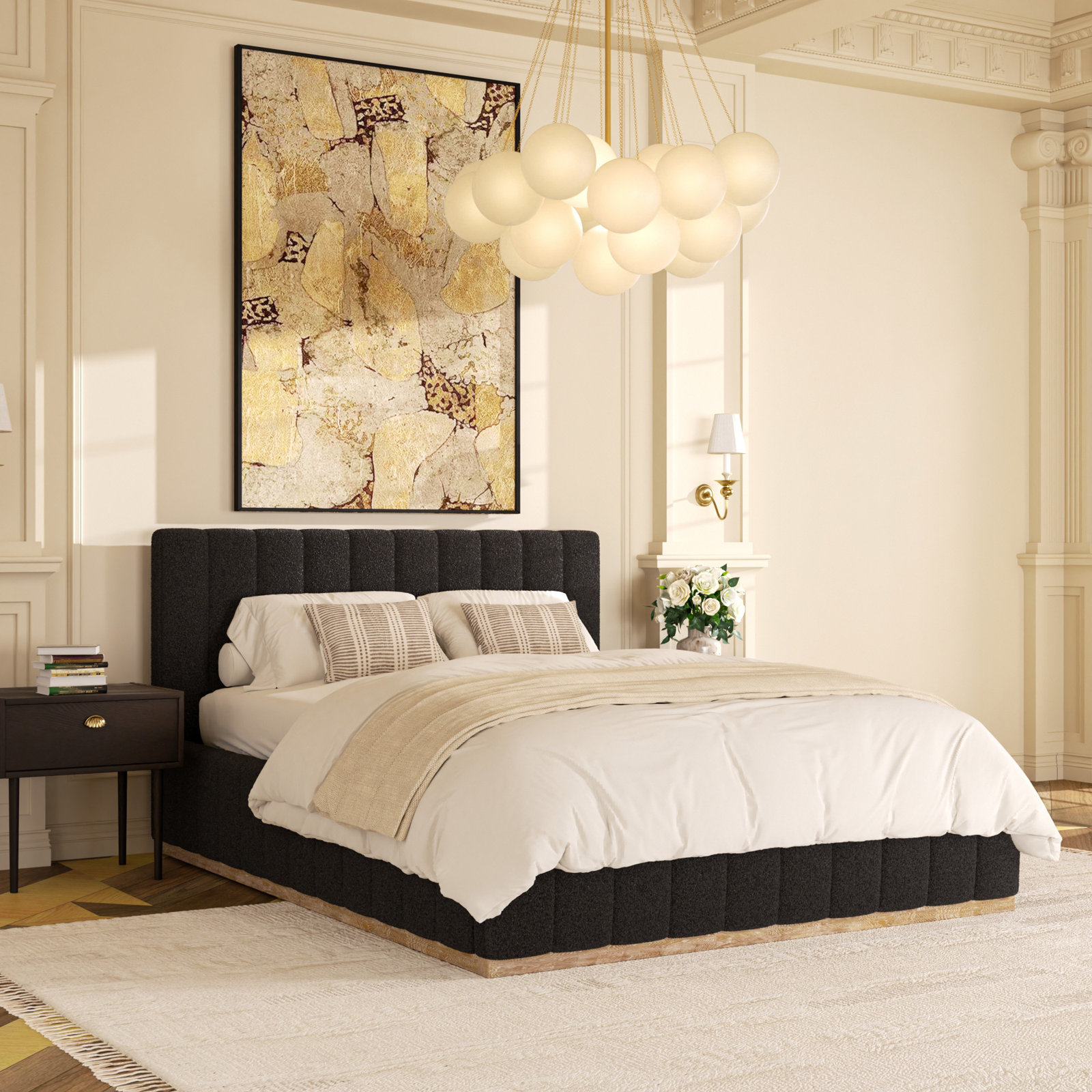 Braesyn Upholstered Bed, Black, Queen