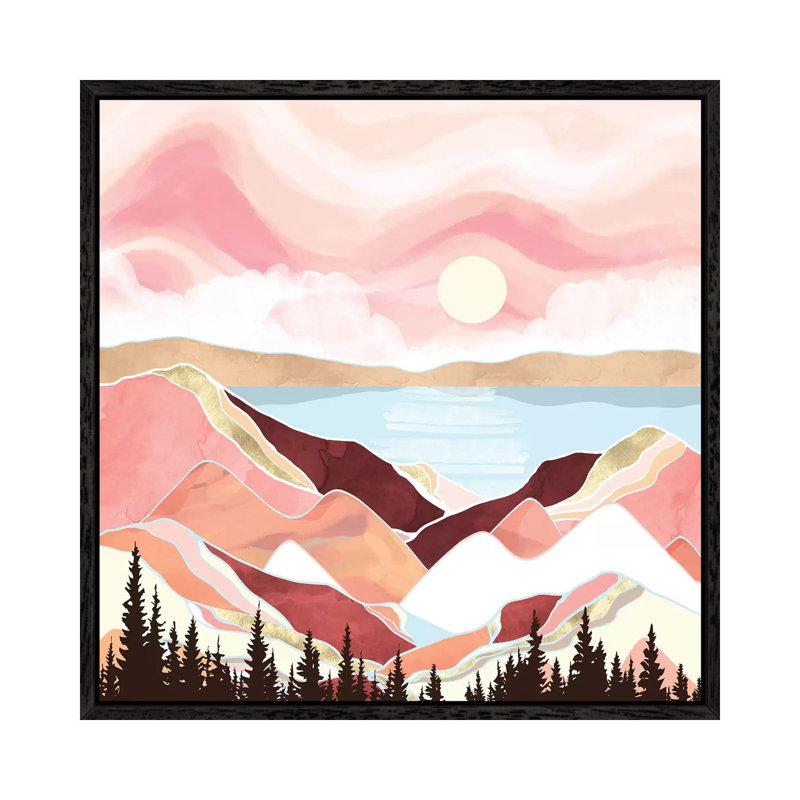 Autumn Lake Sunrise - Print on Canvas, Black Framed, 45.72 cm H x 45.72 cm W