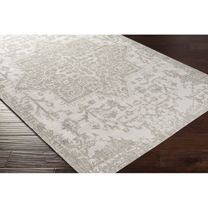 Tapis intérieur / extérieur gris Gaiwan, Rectangle de 10 pi x 14 pi