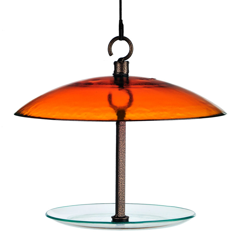 Dareck Hanging Tray Bird Feeder, Orange