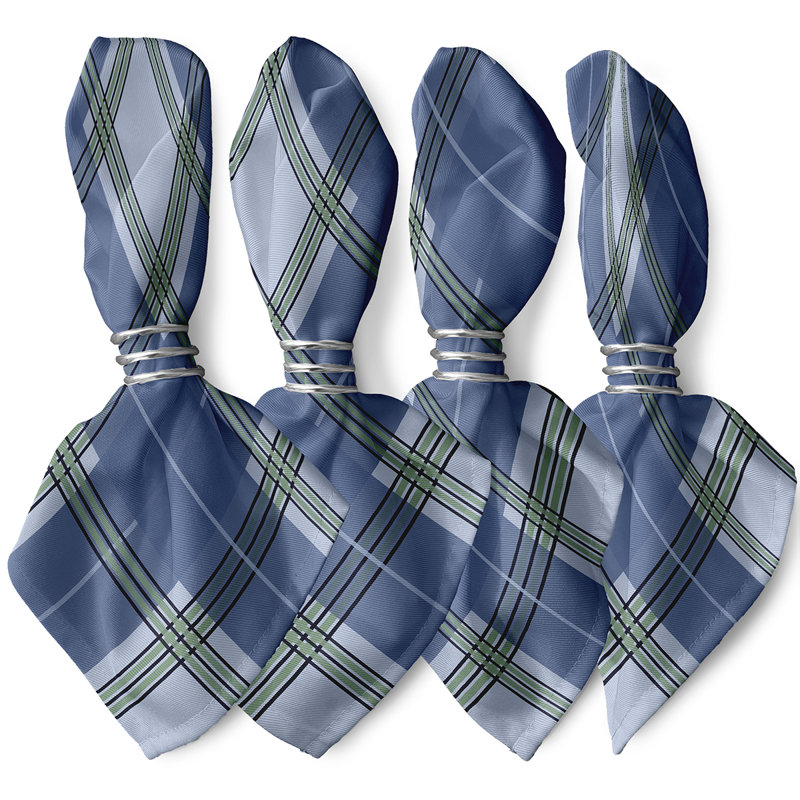 Mariario Scotish Plaid Napkins, Blue