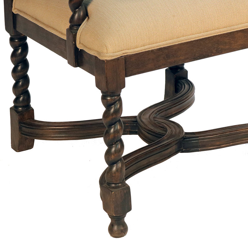 Fauteuil Bella Bobbin Twister Chairs, Polyester géométrique beige, Non, Brun foncé