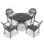 5 meubles de patio d'extérieur en fonte d'aluminium - noir, coussins, ensemble protégé pour utilisation, coussins de jardin