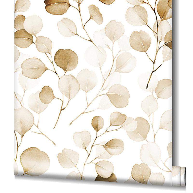 Flora Collection Eucalyptus Trailing Leaf Wallpaper Roll, Brown