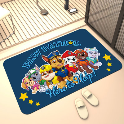 Paw Patrol Bath Mat Quick Dry Diatomaceous Earth Bath Mat, Absorbent Non Slip Bathroom Rug