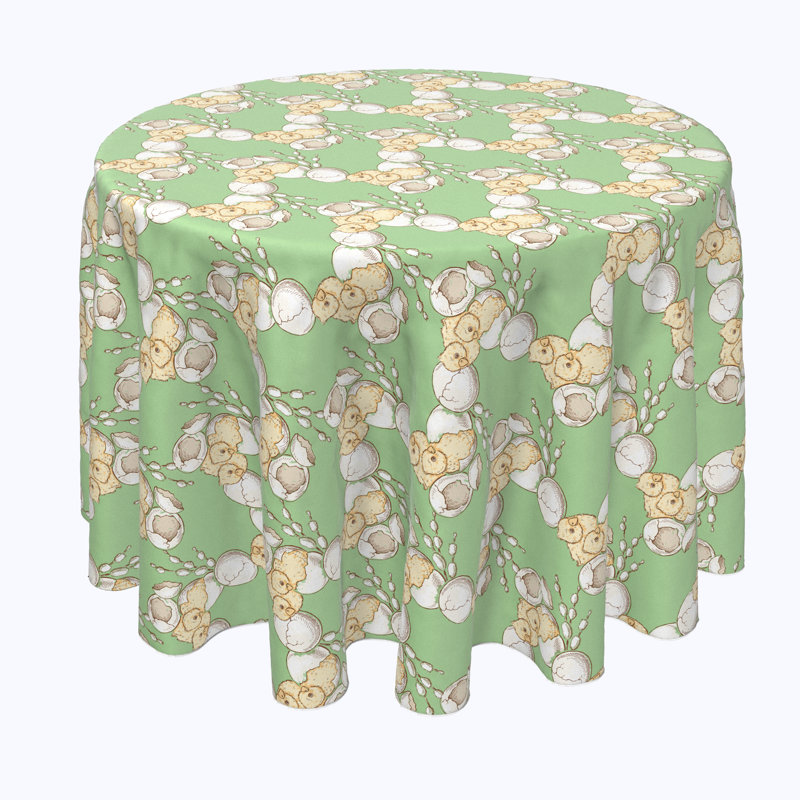 Jonathan Geometric Round Easter Tablecloth, 120" x 120"