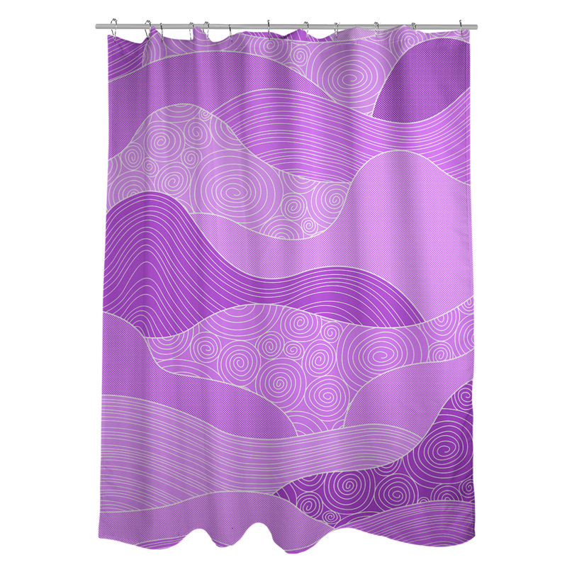 Rideau simple à Sower dessiné à la main Classic Waves, Violet