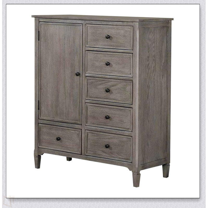 Mobilier de chambre à coucher moderne avec poignées rondes en bois brossé 1Pc