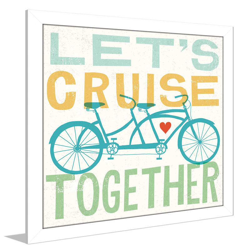 «Lets Croisières Ensemble I», art textuel, H 21,5 po x l 21,5 po x P 0,75 po, Cadre blanc