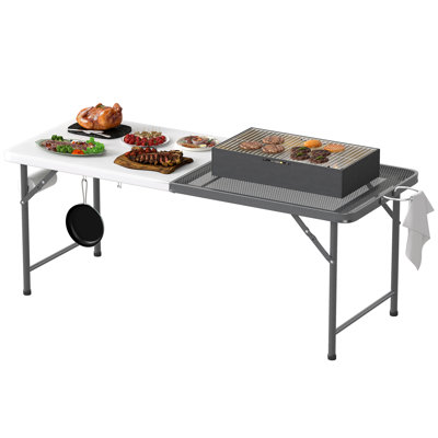 Pendarvis 70.9" W x 27.6" D Rectangular Folding Metal Camping Table